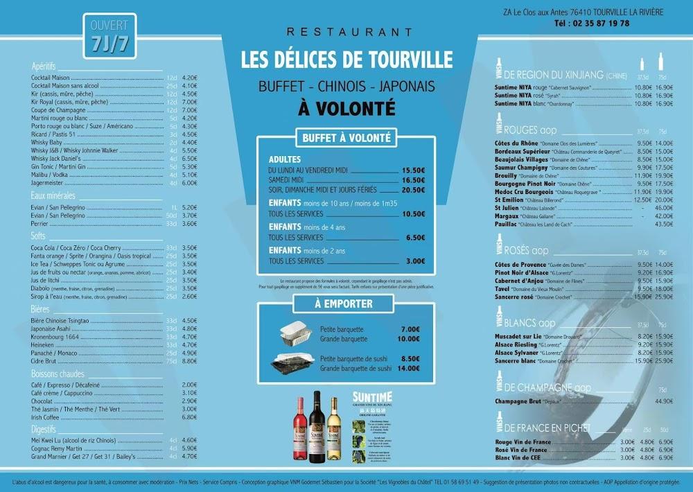 Restaurant asiatique Les délices de Tourville Buffet à volonté - Menu Image 1